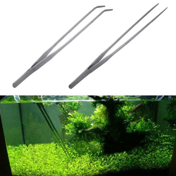 27CM Aquarium Plant Reef Tank Long Straight Tweezer Clip Scissor Stainless Steel 