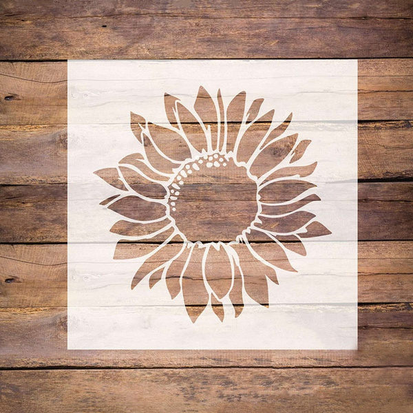 Canvas Wall 12x15 Inches Furniture DLY LIFESTYLE Large Sunflower Stencil Fabric DIY Template for Art and Crafts Paper - Reusable Sun Flower Stencils for Painting on Wood 