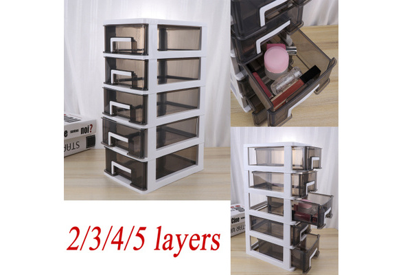 2/3/4/5 layer Storage Cabinet Drawer Type Plastic Closet Storage Rack Dustproof 