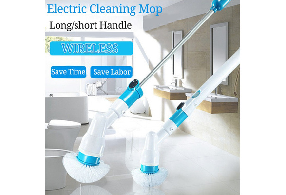 Electric Spin Scrubber Turbo Scrub Cleaning Brush Cordless Chargeable Bathroom  Cleaner with Extension Handle Adaptive Brush Tub