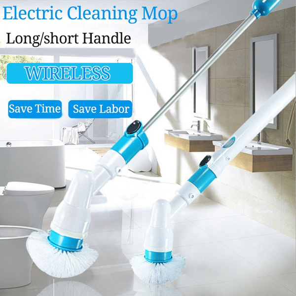 Cordless Electric Spin Scrubber Extension Long Handle Bathroom