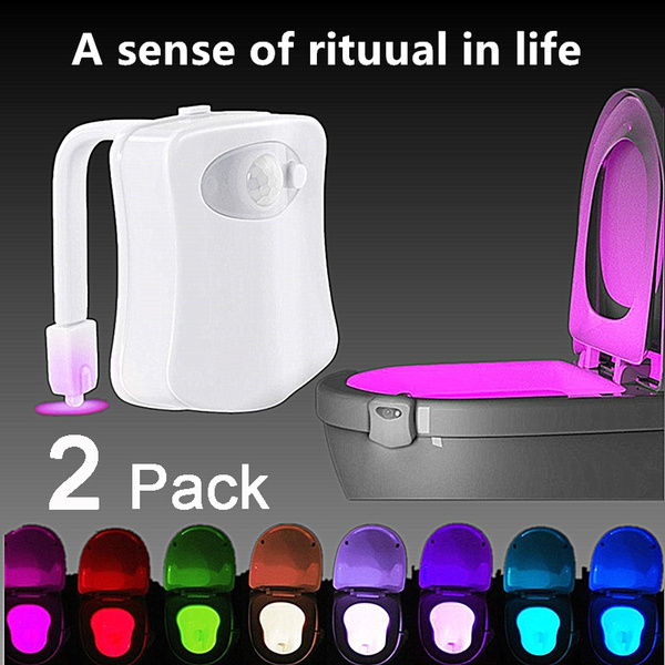 1/2Pack 8 Colors Motion Sensing Automatic Toilet Night Light
