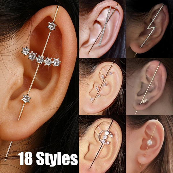 Earrings Hooks Ear Wrap Crawler Sash Needles Around The Auricle Clip Jewelry X1 