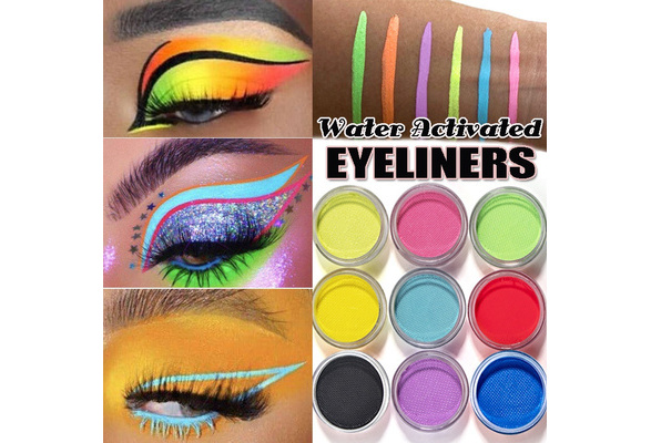 Cool Neon Fluorescent Matte Eyeliner 1Piece 3g Water Activated Eyeliner  Face Body Eye Makeup for Halloween Christmas