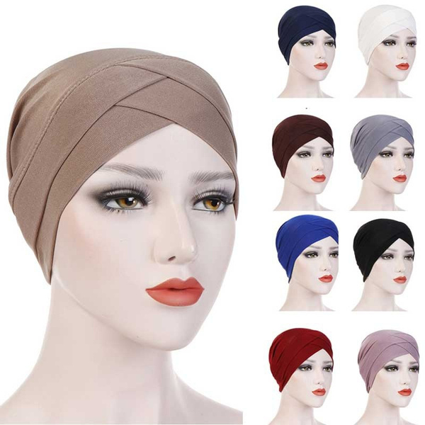Full Cover Inner Hijab Caps Muslim Stretch Turban Cap Islamic ...