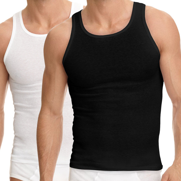 6 Packs Men's 100% Cotton Tank Top A 