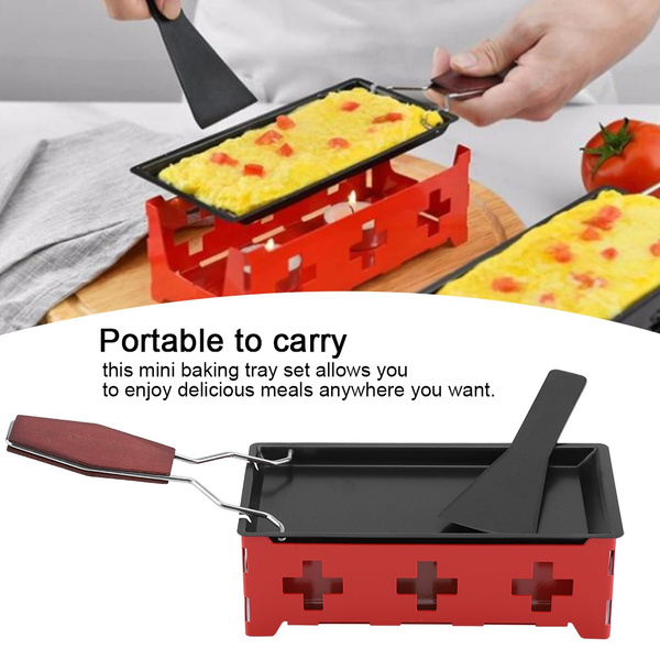 Portable Raclette Cheese Melter, Carbon Steel Candlelight Cheese