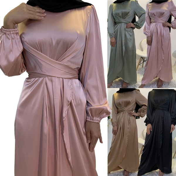 dress muslim satin