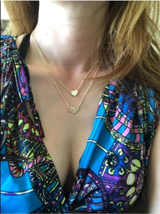 Heart, gold, necklace for women, Choker