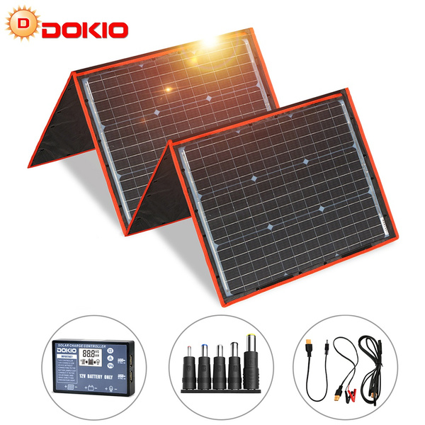 Dokio 160W 12V/18V Portable Foldable Solar Panel Kit For Camping ...