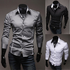 Polyester, polyestermensshirt, singlebreastedmensshirt, Long Sleeve