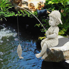 fishermanstatue, Outdoor, Garden, fisherstatue