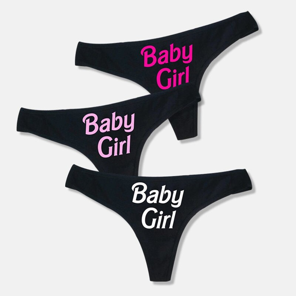 Women Funny Lingerie G-string Briefs Underwear Panties T string Thongs  Knickers Baby Girl Letter Printed Underwear Ladies Brief