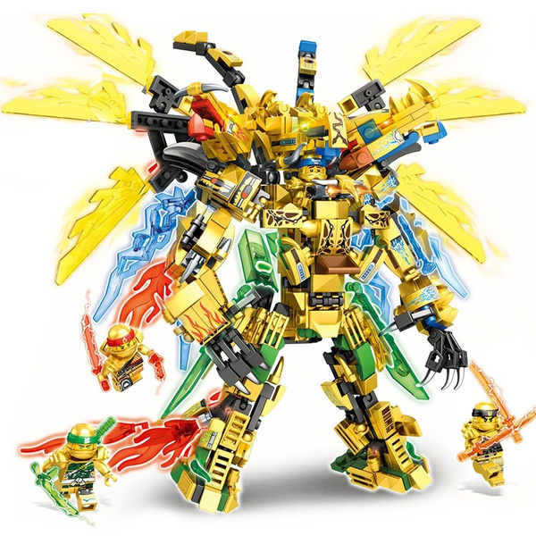 Ninjagoes 2020 Ninja Dragon Blocks 4in1 Gold Saints Buiding Bricks KAI JAY ZANE Figures Model Set Education Toys for Children