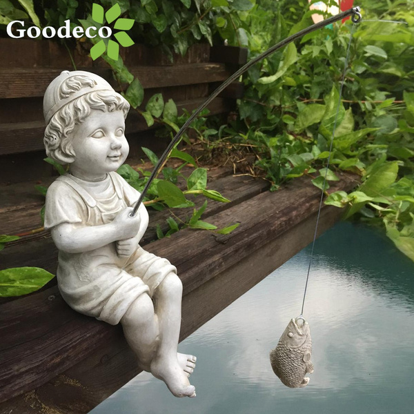 Boy store fishing figurine