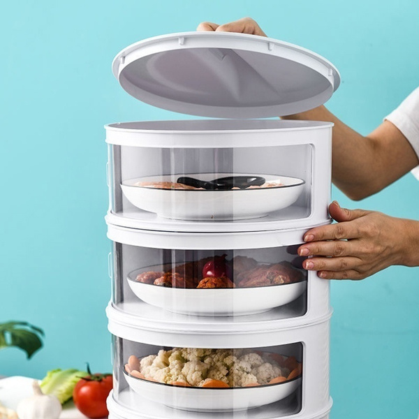 multi layer food cover stackable plate