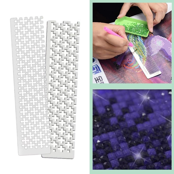 Diamond Painting Grid Ruler Set of 2PCS Square Round Drills