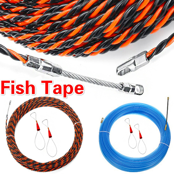 4/6.5mm 10/15/20/30M Fiberglass Fish Tape Durable Fiberglass Electric Guide  Device Cable Push Pullers Duct Rodder Fish Tape Wire Wiring Accessories