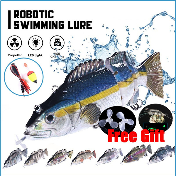 Robotic Fishing Lures Multi Jointed 4 Segments Electric Lure USB ...