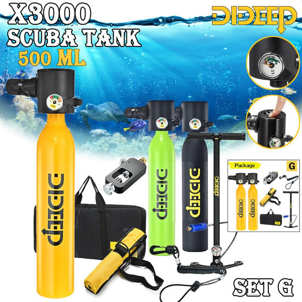 3 Colors X3000 DIDEEP 500ML Two Mini Scuba Tanks Diving Oxyen Cylinder ...