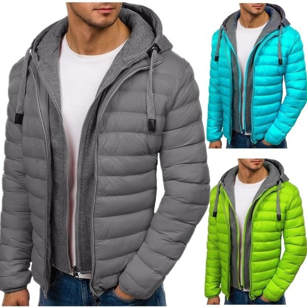 Men Fashion Autumn and Winter Hooded Puffer Coat | Wish