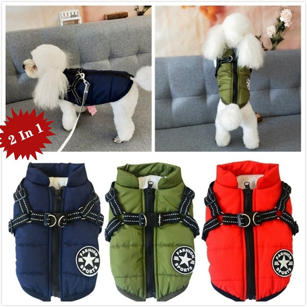 dog winter jacket with harness
