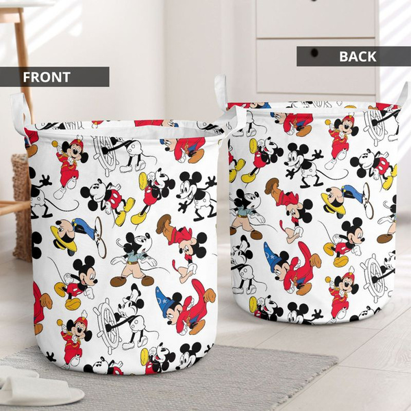 Disney Land Lover Funny Mickey Mouse Laundry Basket Funny Mickey All Over  Printed Laundry Basket 100% Polyester 