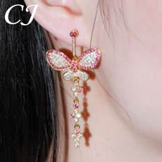 Cubic Zirconia, Dangle Earring, butterfly earrings, Gifts