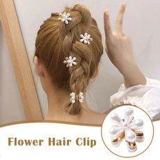 pearlbeadshairbandrope, cheville, Flowers, Hair Clip