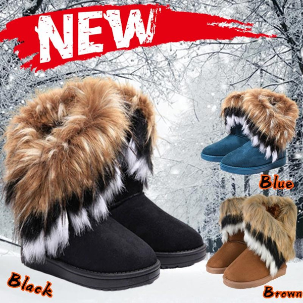 Plus Size Fashion Women's Warm Snow Boots Autumn Winter Anti-slip Ankle ...