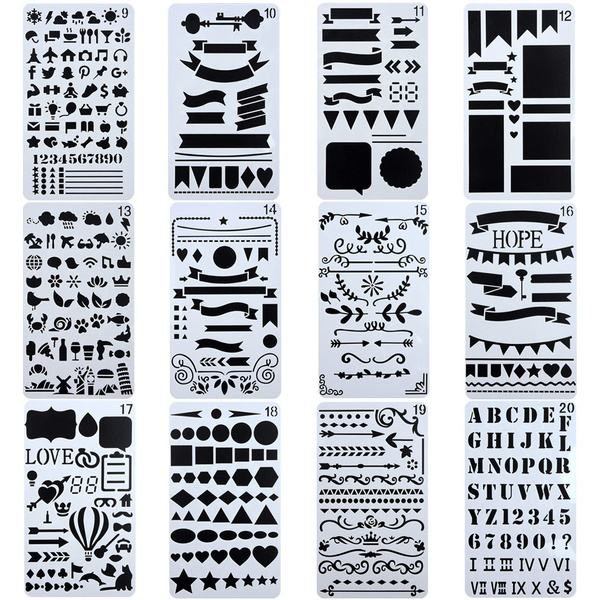 Journal Stencil Set Plastic Planner DIY Drawing Template Diary Set | Wish
