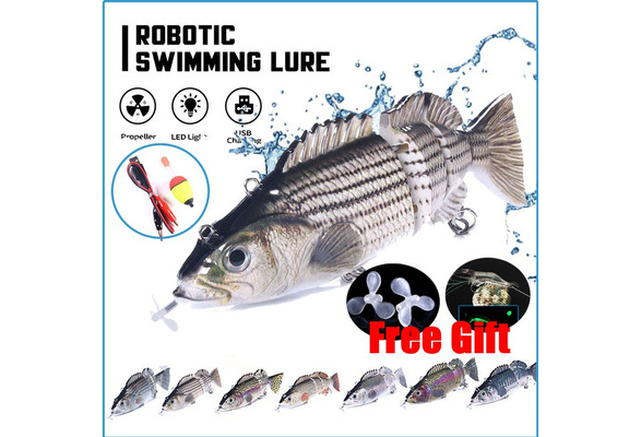 5.12inch/13cm Robotic Fishing Lures Multi Jointed 4 Segments Electric Lure  USB Rechargeable light Bait Isca Eletrica Pesca