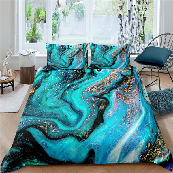 turquoise and gold duvet cover