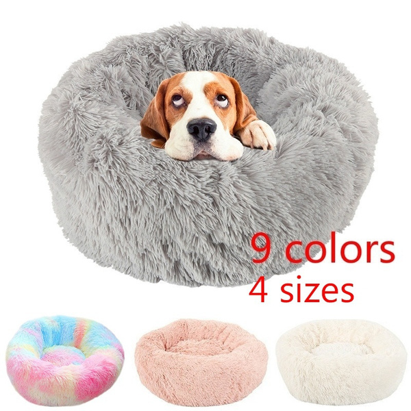 Long plush super cheap soft pet round bed