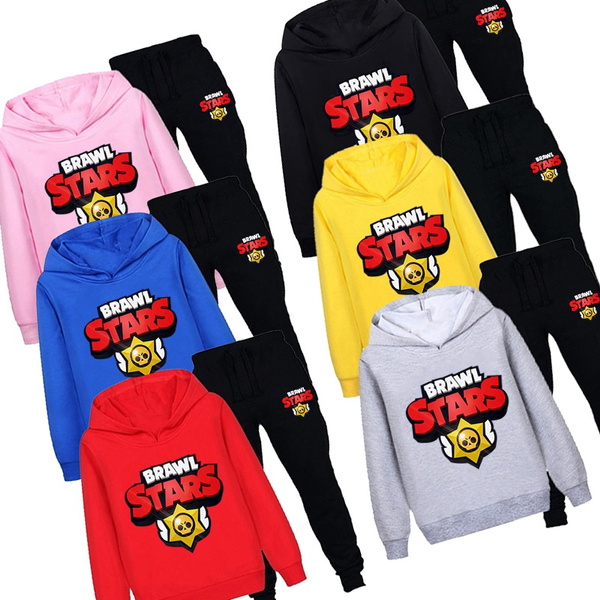 Brawl Stars Leon Crow Children S Kids Clothes Suit Hoodie Sweatpants Two Piece Boy Girl Sweatshirt Shirt Costume For Boys And Girls Casual Sportswear Wish - brawl stars sweatshirt leon hoodie