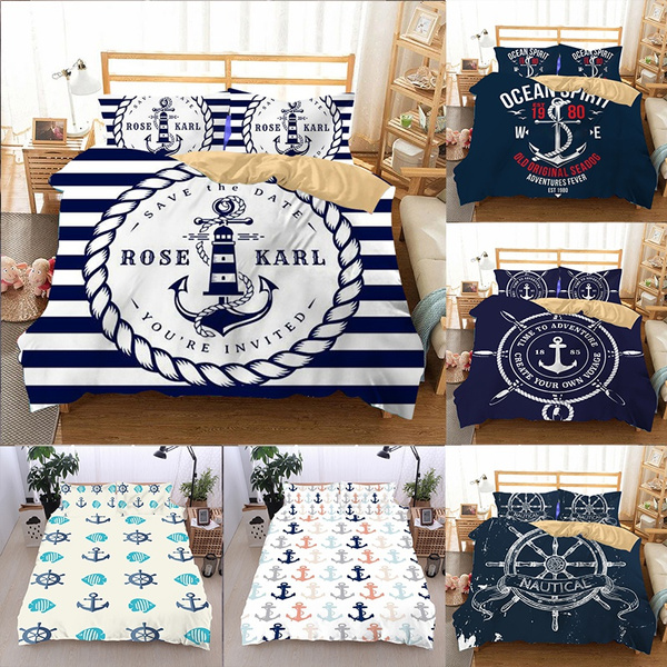 Anchor Pattern Bedding Sets Ancient Ocean Spirit Duvet Cover Set King Queen Bed Linen With Pillowcase Bedclothes Wish Anchor Pattern Bedding Sets Ancient, King Queen Bedding