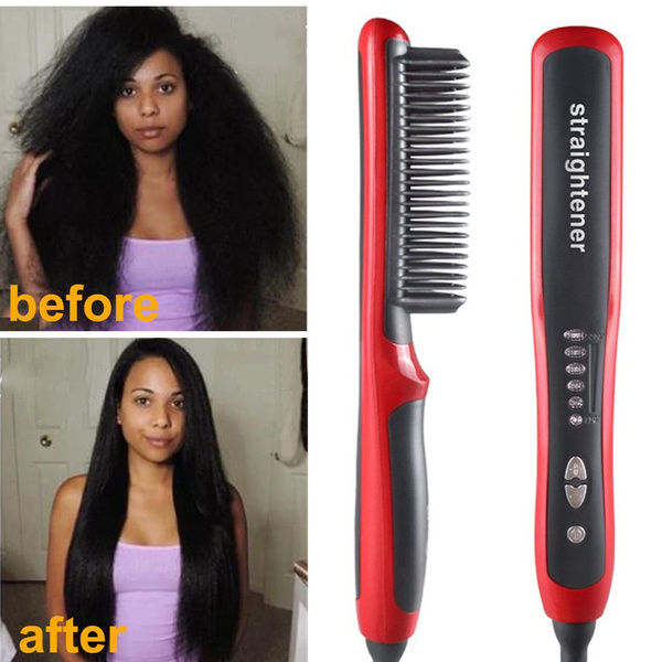 Generic Multifunctional Hair Straightening Brush Men Beard Straightener  Heated Brush Ceramic Curler Hot Comb Straight Electric Hairbrush With Box |  Jumia Nigeria