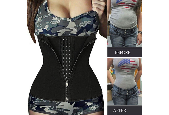 Lilvigor Women Waist Trainer Zipper Tummy Control Sport Corset Cincher  Trimmer Girdle Body Shapewear