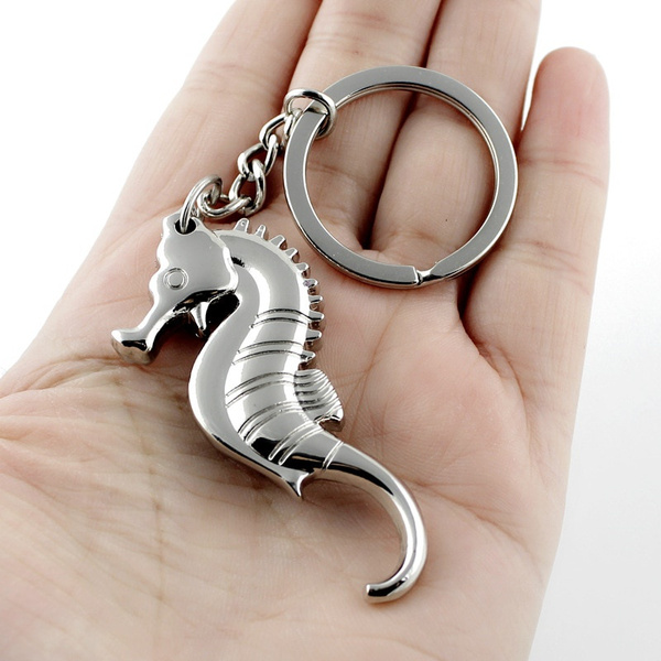 Seahorse Keychain Pendant Keyring Woman Man Bag Hanging Keyfobs Ornaments JI 