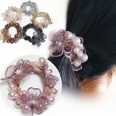 pearlhairband, Beaded, flowerhairband, pearls