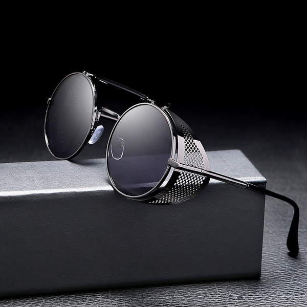 Steampunk Frame Mirrored Sunglasses for Men for sale