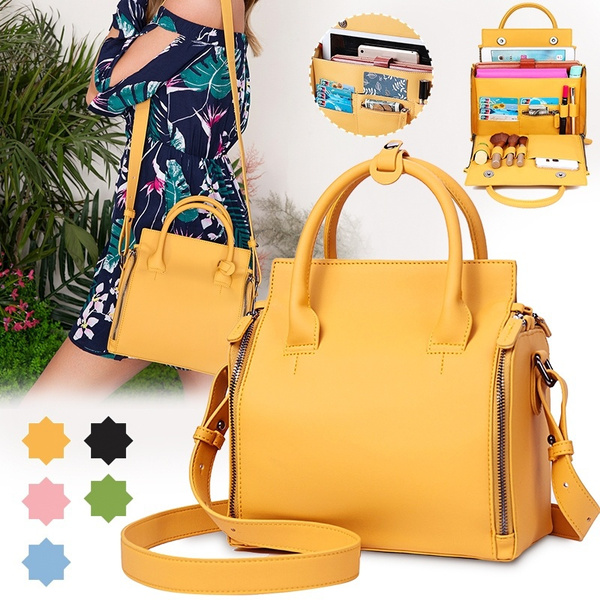 Women solid cosmetic handbag capacity bag 2024 multifunction crossbody bag