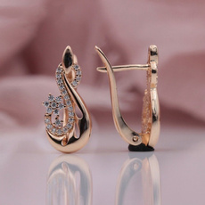 Fashion, stainless steel earrings, gold, fish