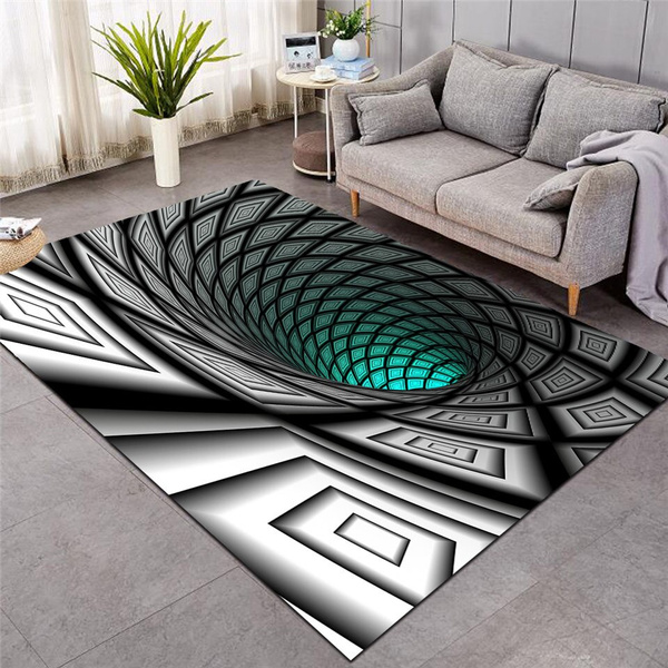  ZIYUER 3D Carpet Checker Rug,Cool Rugs for Bedroom