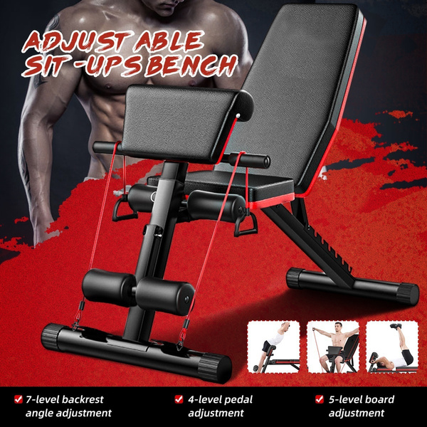 Adjustable Sit Up AB Incline Abs Bench Flat Fly Weight Press Gym Black 