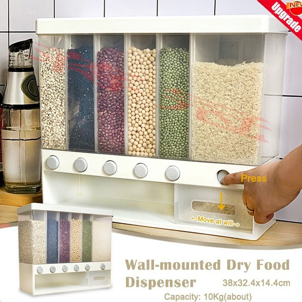 Cereal Dispenser 10kg Capacity Rice Bucket Pantry Organization for Kitchen