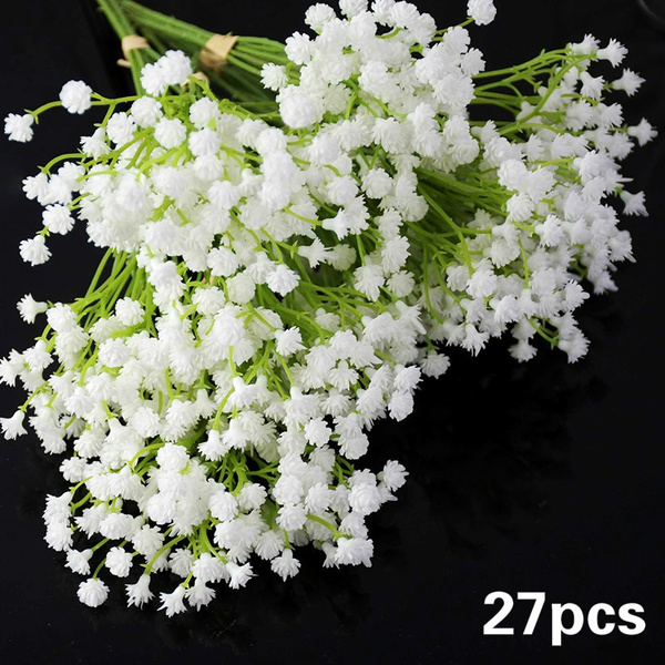 9/27pc 20cm White Babys Breath Artificial Flowers Fake Gypsophila Bouquet  Wedding Flower DIY Bride Bouquets for Wedding Decoration