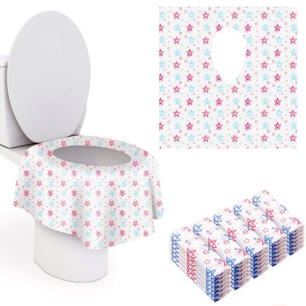 Toilet Seat Cover Disposable XL 18 Pack Extra Large Full Cover Individually Wrapped Portable for Travel Perfect for Toddlers Potty Training Ideal for Adults and Kids 18Pack, Polka 