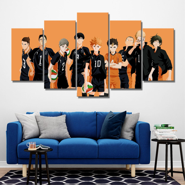 5 Panel Wall Art Poster Hd Prints Haikyuu Modular Pictures Canvas Japanese  Anime Figure Painting Home Decoration For Living Room - Painting &  Calligraphy - AliExpress