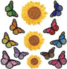 butterfly, irononapplique, Iron, Sunflowers